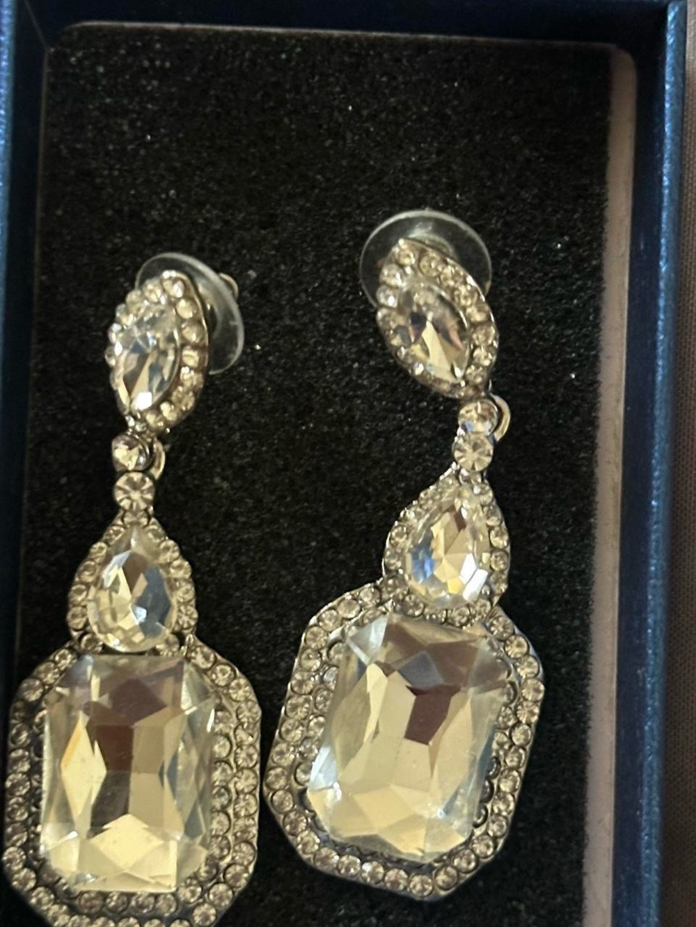 Clear Crystal Dangle Earrings for Women